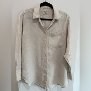 M&S Pure Linen Women’s Button Down Shirt Pale Brown